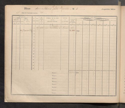 Tours. - Matrice des propriétés : Rue Jules Guesde à Place de la Grenadière