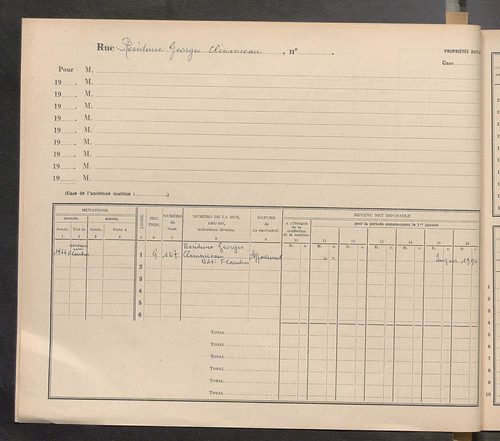 Tours. - Matrice des propriétés : Résidence Georges Clémenceau à Rue Georges Renaud