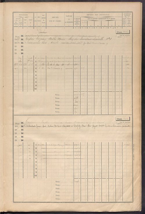 Tours nord-ouest. - Matrice des propriétés bâties, cases 1393 à 1929.