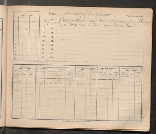 Tours. - Matrice des propriétés : Rue Jules Guesde à Place de la Grenadière