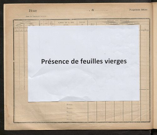 Tours. - Matrice des propriétés : Passage de la Tonnellé à Rue Traversière