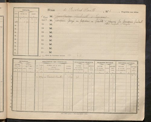 Tours. - Matrice des propriétés : Rue du Président Merville à Rue Raspail