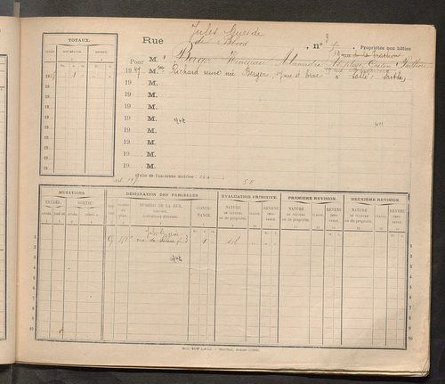 Tours. - Matrice des propriétés : Rue Jules Guesde à Place de la Grenadière