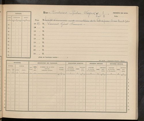 Tours. - Matrice des propriétés : Boulevard Richard Wagner à Rue Roger Salengro n° 79