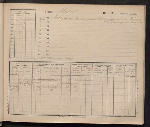 Tours. - Matrice des propriétés : Rue Sébastopol à Rue Stéphane Pitard n° 90