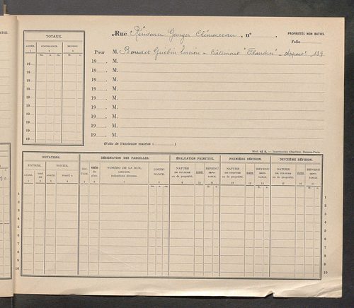 Tours. - Matrice des propriétés : Résidence Georges Clémenceau à Rue Georges Renaud