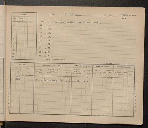 Tours. - Matrice des propriétés : Rue Blanqui n° 50 à Rue des Bons Enfants