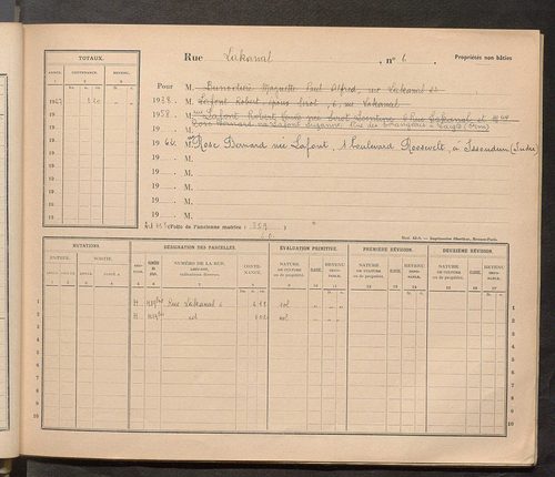 Tours. - Matrice des propriétés : Rue Lakanal à Rue Laplace