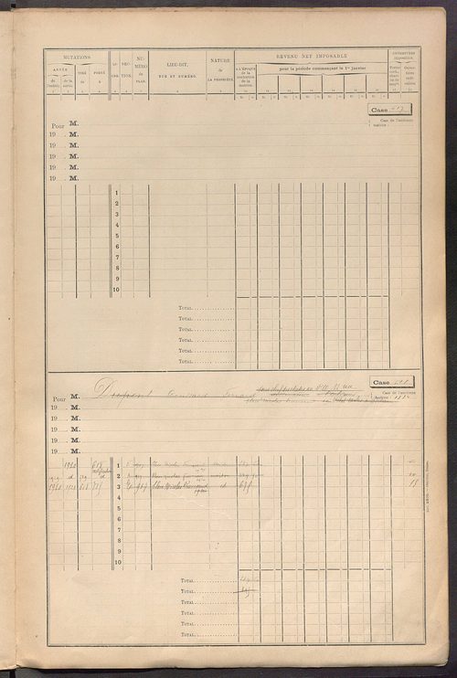 Tours nord-ouest. - Matrice des propriétés bâties, cases 593 à 1392.