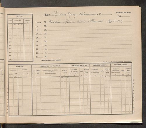 Tours. - Matrice des propriétés : Résidence Georges Clémenceau à Rue Georges Renaud