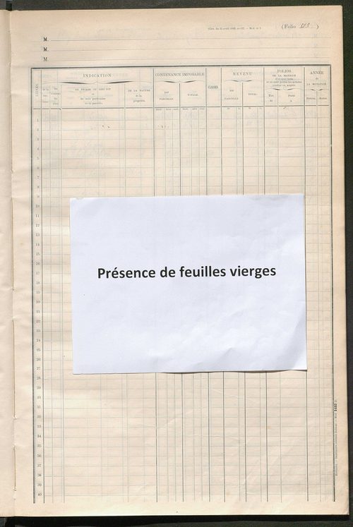 Matrice des propriétés foncières, fol. 313 à 345.