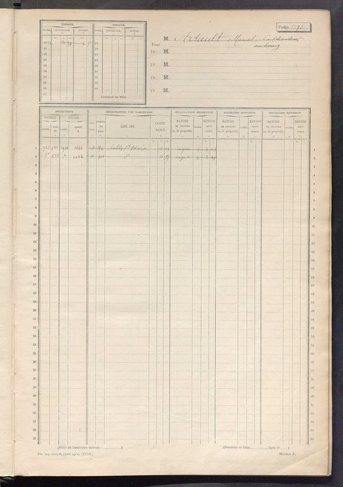 Matrice des propriétés non bâties, fol. 1089 à 1282.