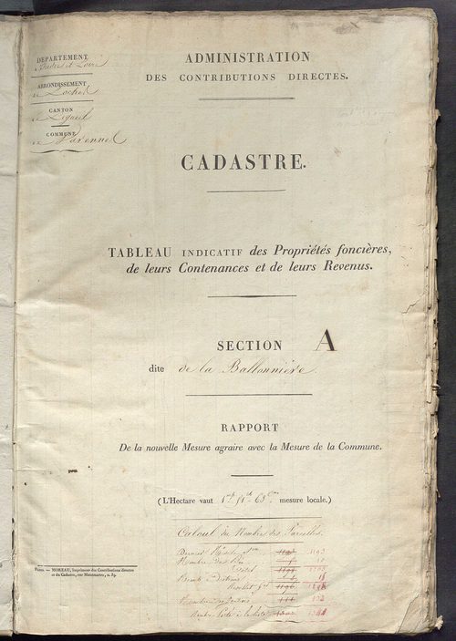 Etats de sections.