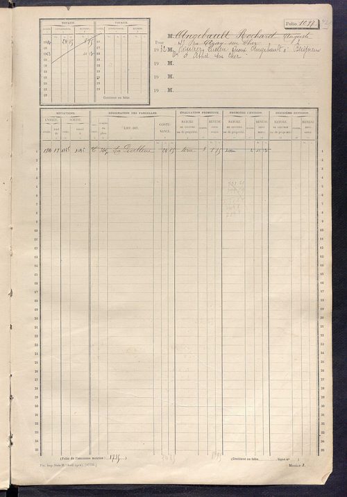Matrice des propriétés non bâties, fol. 1087 à 1686.