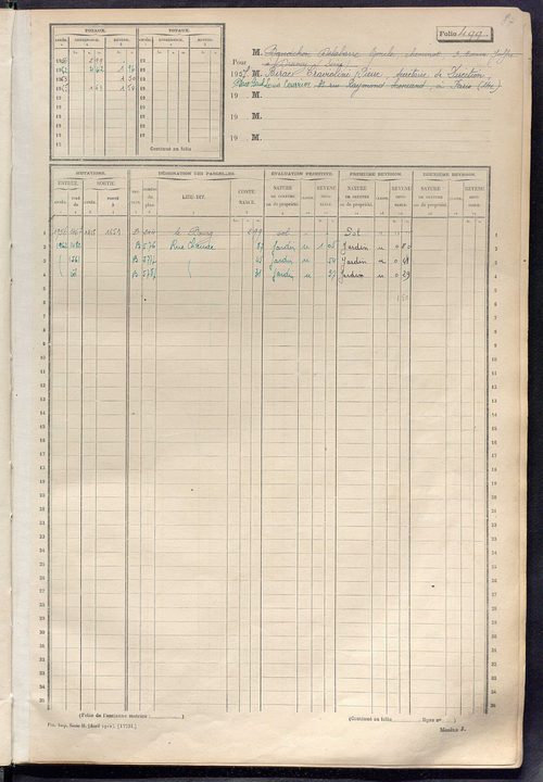 Matrice des propriétés non bâties, fol. 487 à 1086.