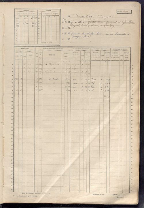 Matrice des propriétés non bâties, fol. 487 à 1086.