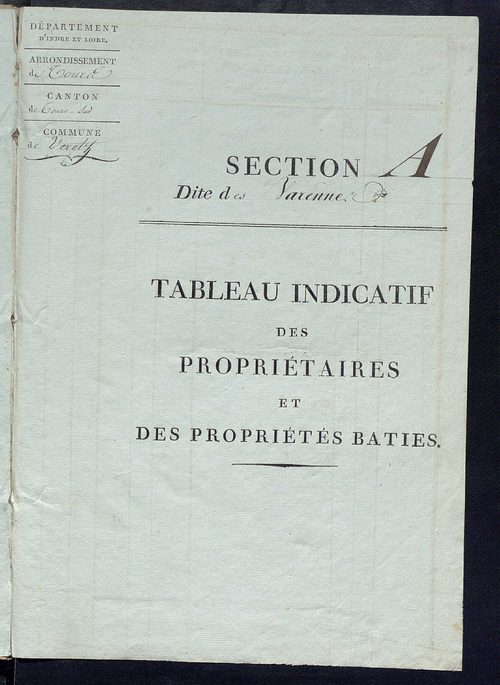 Tableau indicatif des propriétaires et des propriétés bâties.