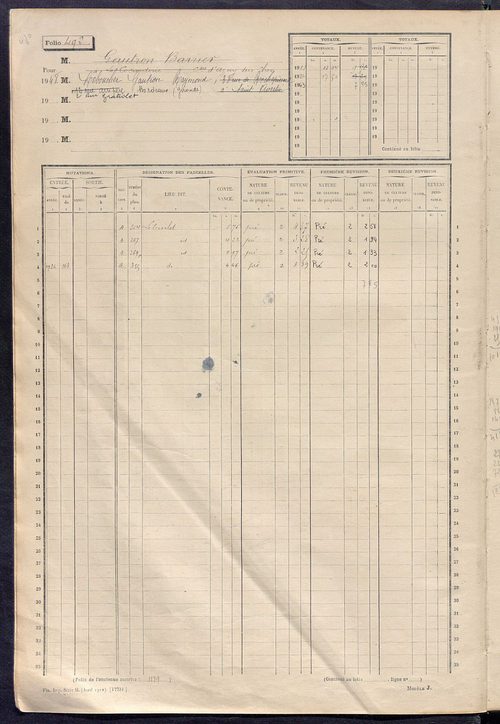 Matrice des propriétés non bâties, fol. 487 à 1086.