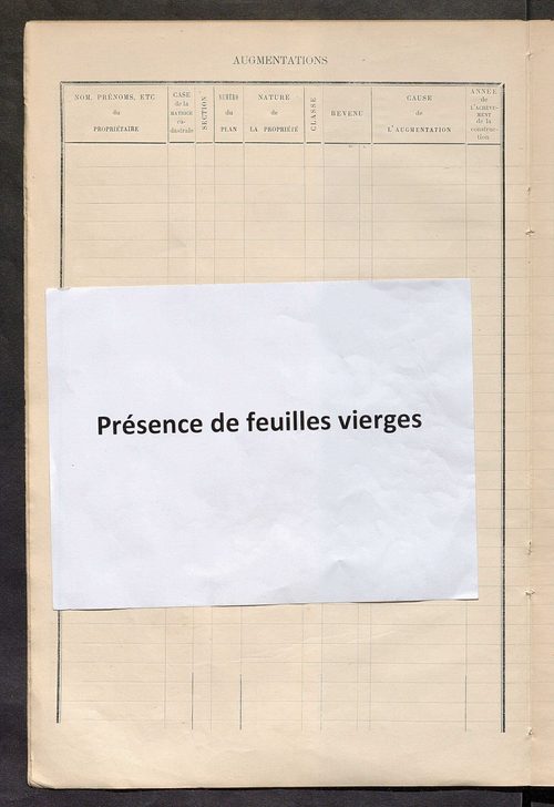 Matrice des propriétés bâties ; augmentations et diminutions, 1883-1891 ; séparation des revenus cadastraux afférents, pour l'année 1882, aux propriétés bâties et non bâties (état-balance) ; table alphabétique des propriétaires.