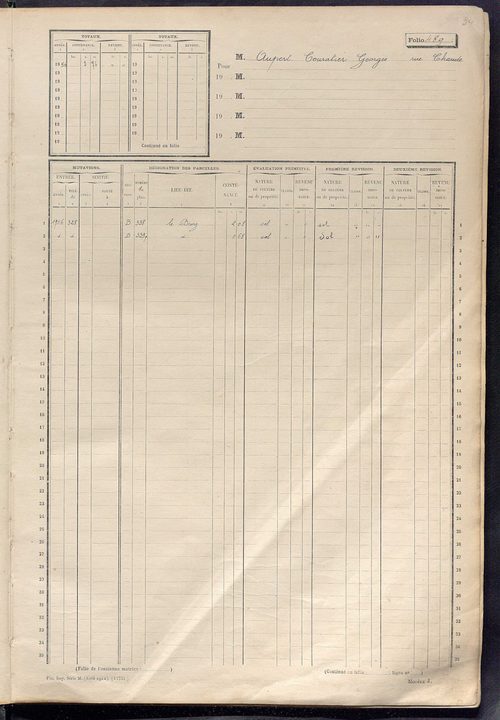 Matrice des propriétés non bâties, fol. 487 à 1086.