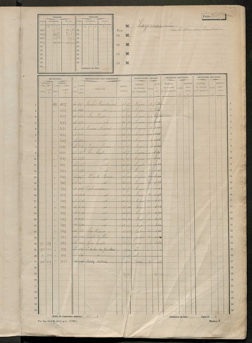 Matrice des propriétés non bâties, fol. 2401 à 2894.