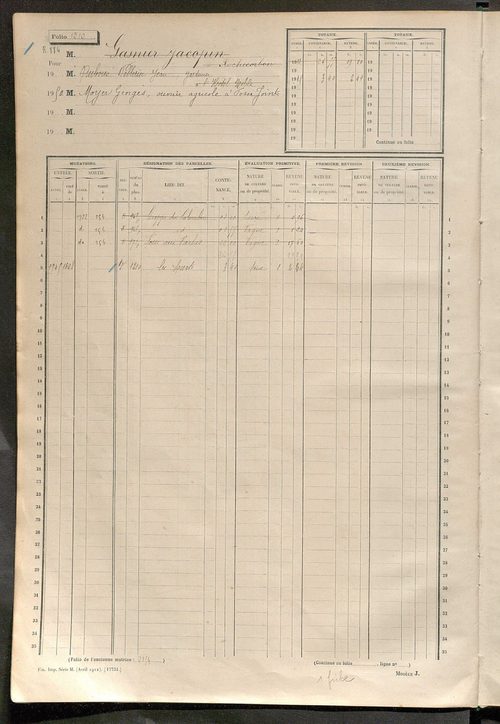 Matrice des propriétés non bâties, fol. 1201 à 1800.
