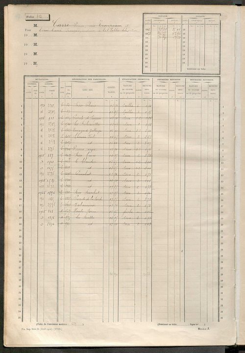 Matrice des propriétés non bâties, fol. 601 à 1200.