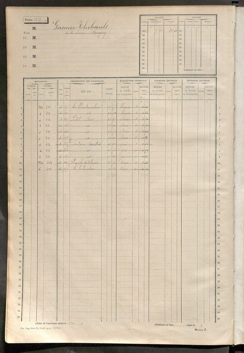 Matrice des propriétés non bâties, fol. 1201 à 1800.