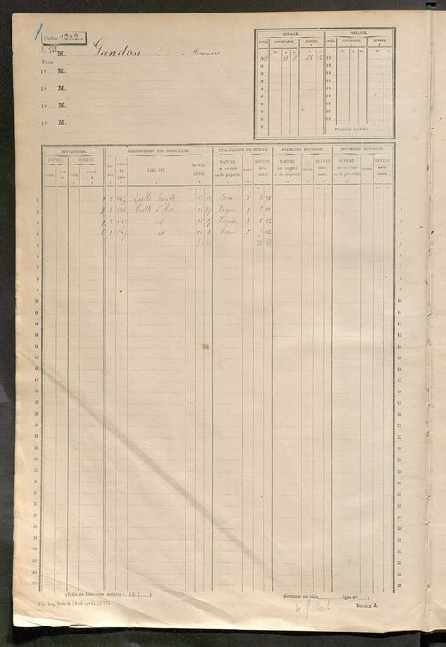 Matrice des propriétés non bâties, fol. 1201 à 1800.