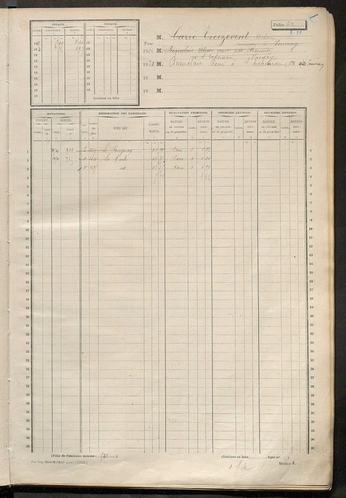 Matrice des propriétés non bâties, fol. 601 à 1200.