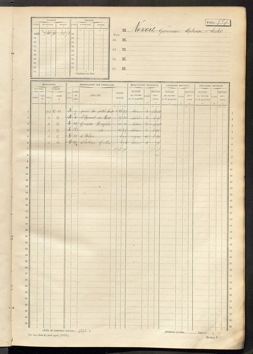 Matrice des propriétés non bâties, fol. 501 à 1100.