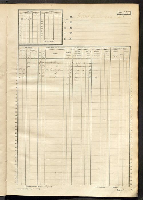 Matrice des propriétés non bâties, fol. 501 à 1100.
