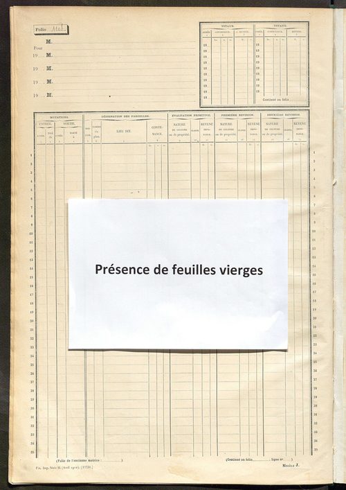 Matrice des propriétés non bâties, fol. 1101 à 1261.