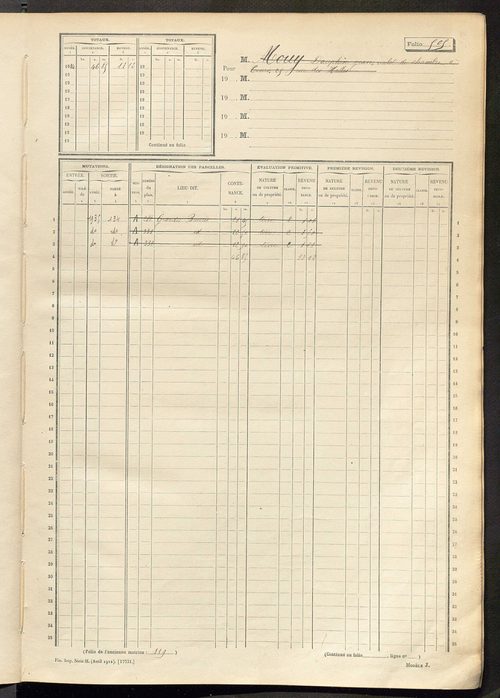 Matrice des propriétés non bâties, fol. 501 à 1100.