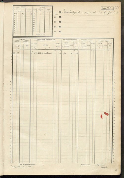 Matrice des propriétés non bâties, fol. 1101 à 1261.