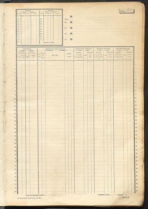 Matrice des propriétés non bâties, fol. 601 à 1200.