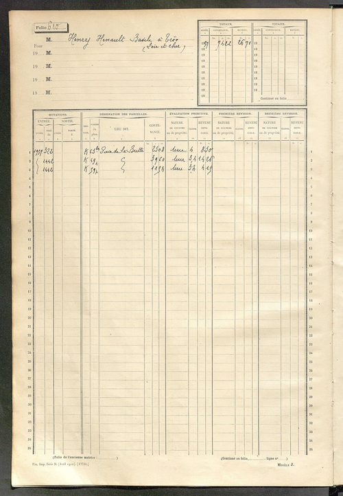 Matrice des propriétés non bâties, fol. 601 à 1200.