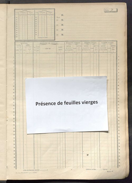Matrice des propriétés non bâties, fol. 501 à 1100.