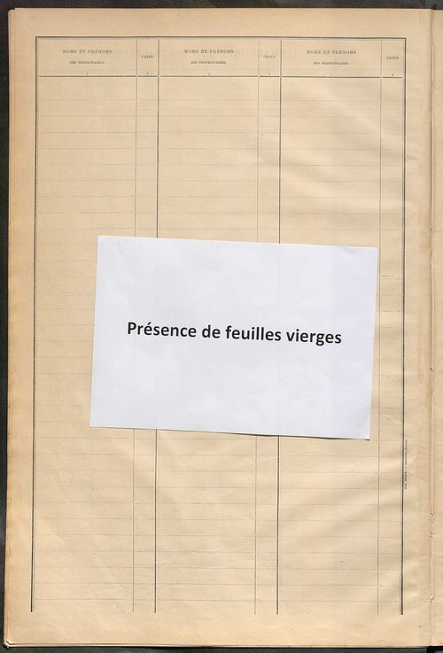 Matrice des propriétés bâties ; récapitulation ; table alphabétique des propriétaires.