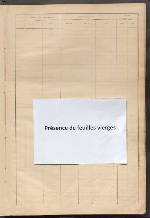 Matrice des propriétés bâties ; récapitulation ; table alphabétique des propriétaires.