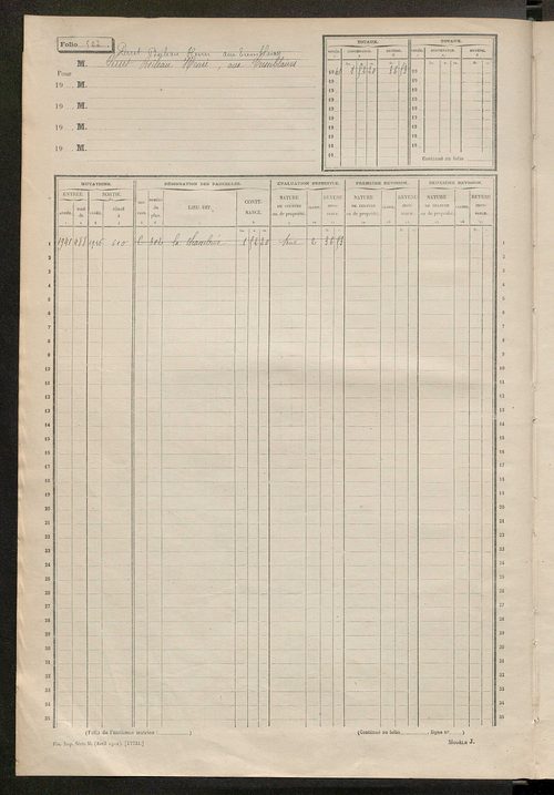 Matrice des propriétés non bâties, fol. 501 à 1000.