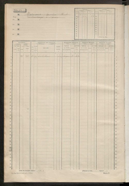 Matrice des propriétés non bâties, fol. 501 à 1000.