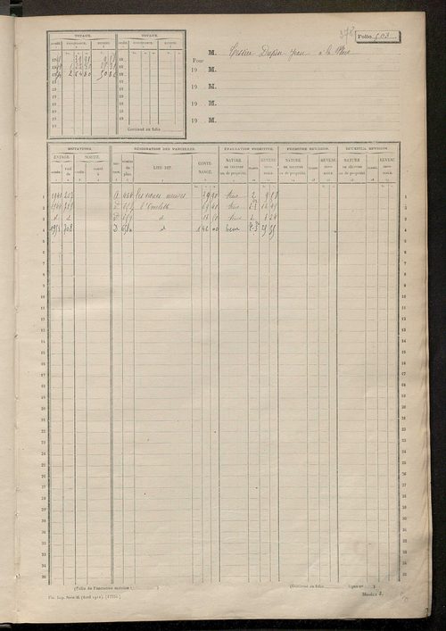 Matrice des propriétés non bâties, fol. 501 à 1000.