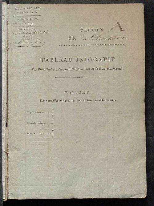 Etats de sections ; relevé des numéros de même nature de culture ; état de classement des propriétés bâties.