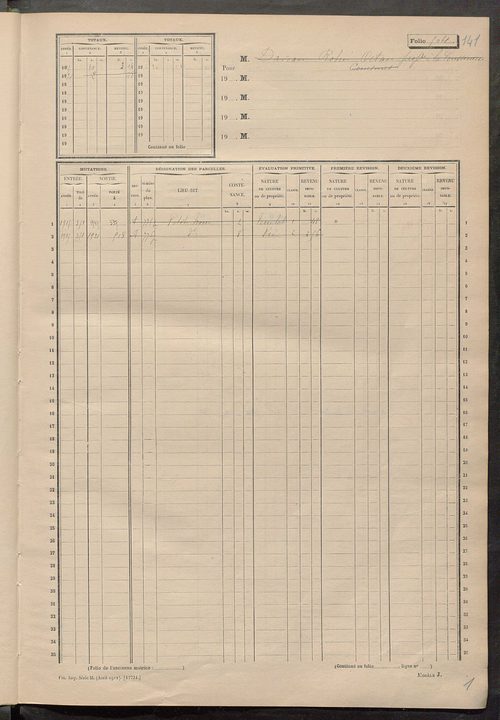 Matrice des propriétés non bâties, fol. 492 à 675.