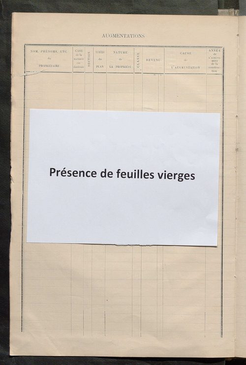 Matrice des propriétés bâties ; augmentations et diminutions, 1883-1891 ; séparation des revenus cadastraux afférents, pour l'année 1882, aux propriétés bâties et non bâties (état-balance) ; table alphabétique des propriétaires.