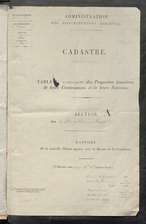 Etats de sections.