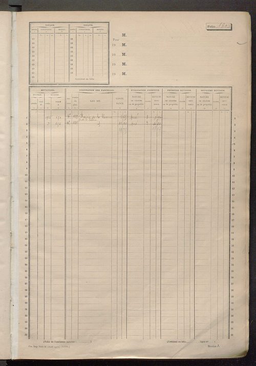 Matrice des propriétés non bâties, fol. 1793 à 2392.