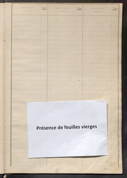 Matrice des propriétés bâties ; récapitulation ; table alphabétique des propriétaires.