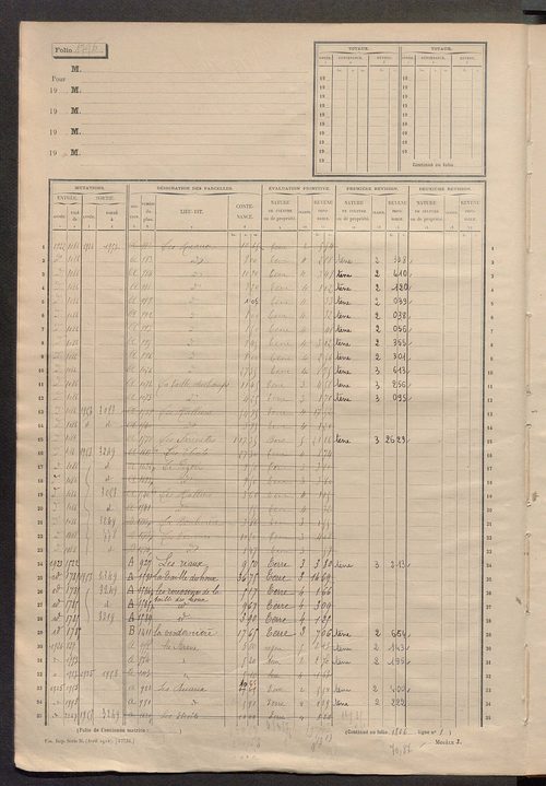 Matrice des propriétés non bâties, fol. 1793 à 2392.